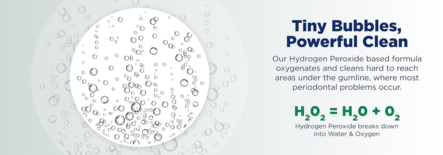 Tiny bubbles, powerful clean — hydrogen peroxide based formula oxygenates hard-to-reach areas